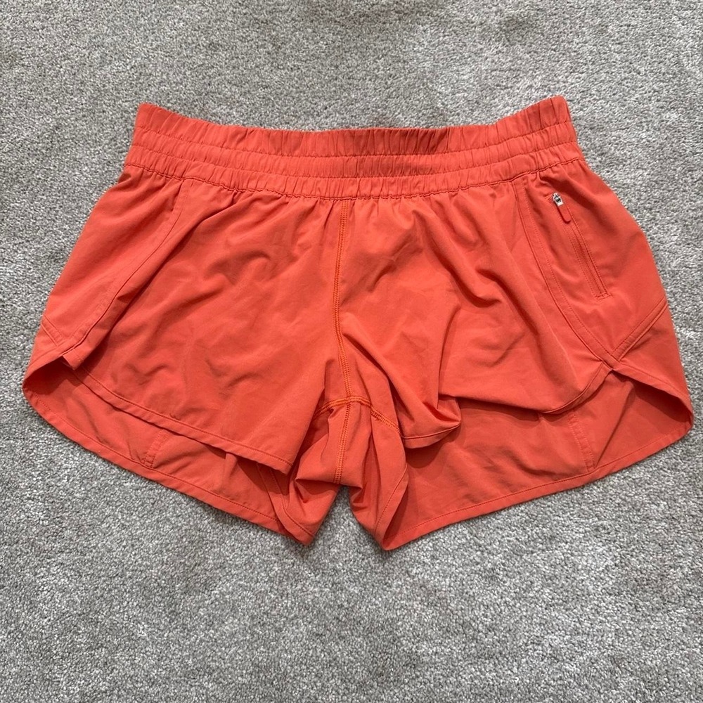 Lululemon Hotty Hot High Rise Lined Shorts Burnt Orange 12